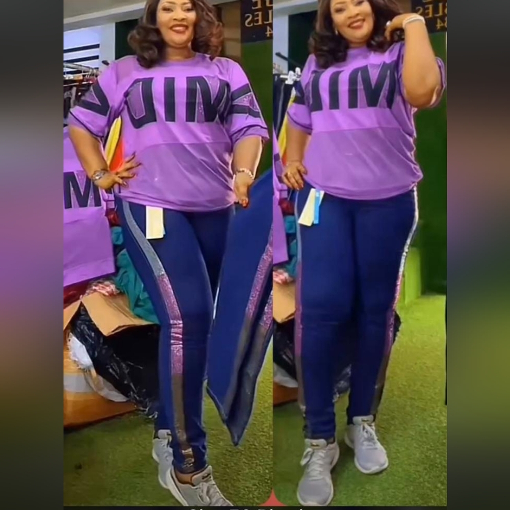 Purple and Blue Women's Jumpsuit